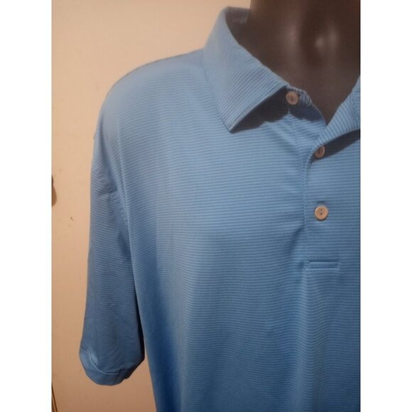 Peter Millar Summer Comfort Polo Shirt Men’s 2XL Blue Stripe Performance Golf - Picture 4 of 11